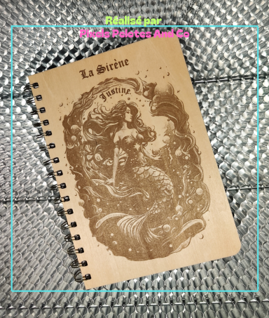 Carnet A5 Sirène avec prénom 15€