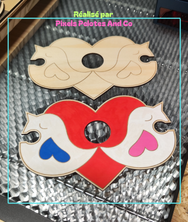 Col de bouteille de vin avec porte verres amoureux 10€