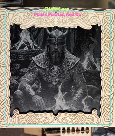 Gravure photo sur toile viking n°2 avec cadre complet peuplier 40€